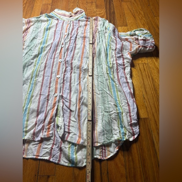 American Eagle Oversized Striped Button-Down Shirt – Size L - Picture 4 of 7